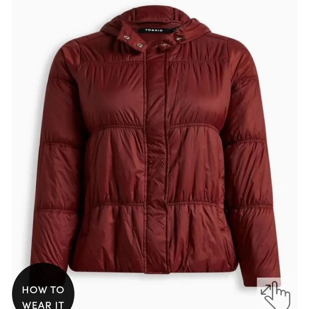 Torrid brown nylon puffer jacket new - Picture 4 of 4